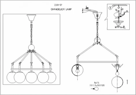 Подвесная люстра F-Promo Cirque 2169-5P (220V, на цепи, шарики)