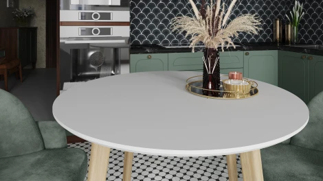 Стол обеденный Калифорния Морган Белый/Дуб янтарный