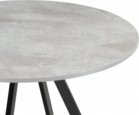 Стол деревянный Woodville Баргел 90х90х75 бетон / черный арт.611365