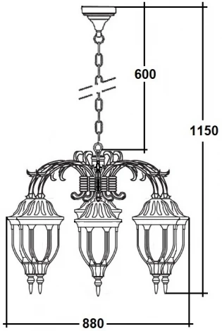 Уличный светильник подвесной Oasis Light GENUYA 92170/6/16L Bl (220V, на цепи, фонарь, IP44)
