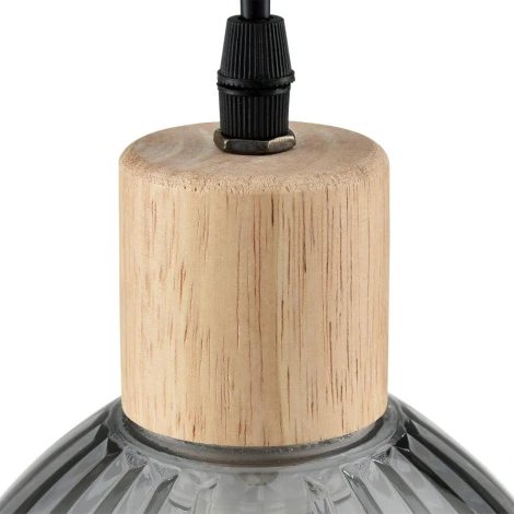 Подвесной светильник Lumion Natana 8053/1А дерево/смоки металл/стекло E27 1*60W 220V