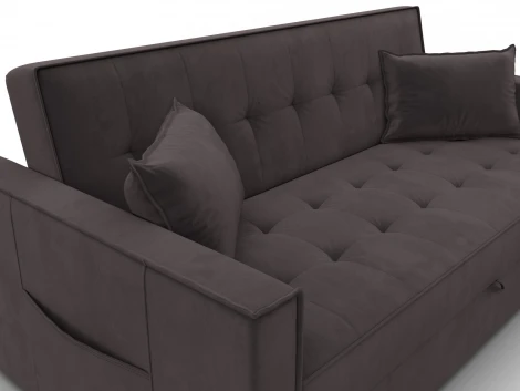 Диван прямой Лига-104 (160) (ЛДСП,Брус,Фанера,Велюр/Коричневый) Лига Диванов 134888