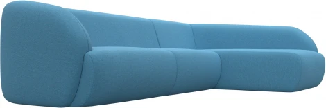 Диван угловой Лига-041 правый угол (Голубой/Рогожка) Лига Диванов арт.125481