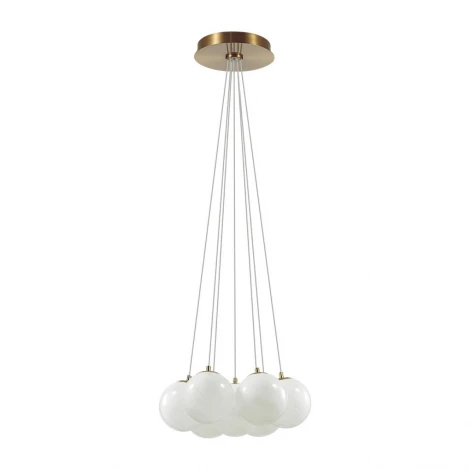 Подвесной светильник Odeon Light Magia 7109/7 металл/стекло/бронза/белый IP20 E14 7*5W 220V