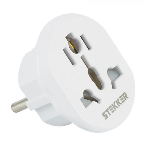 Адаптер-переходник для евровилки с заземлением (белый) Stekker 50412