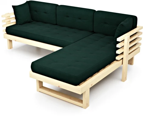 Диван Arsko Стоун Угловой сосна зеленый велюр