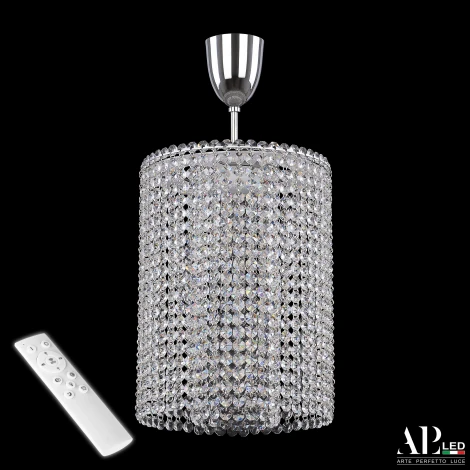 Потолочная люстра на штанге светодиодная с пультом APL LED Sicilia SH01.25.A.LED-DIM.Ni.Tube (220V, хрусталь)