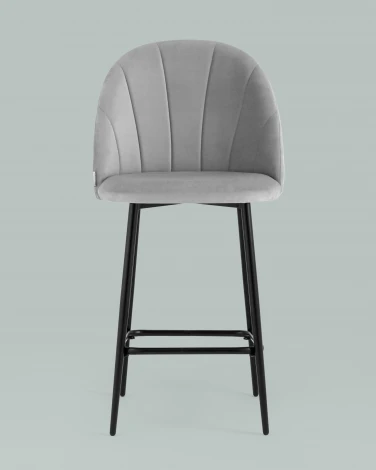 Стул полубарный Stool Group Логан велюр светло-серый УТ000035471