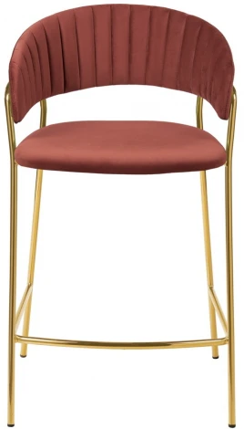 Стул полубарный Turin терракотовый с золотыми ножками Bradex Home FR 0915