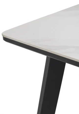 Стол ТИК ТАК 120 цвет Белый мрамор активный, керамика / Черный каркас M-City 64588