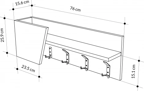 Вешалка для одежды ELEVA HANGER LEVE (ЛДСП/Белый) арт.LEV01143