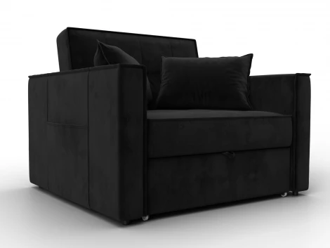 Кресло-кровать Лига-104 (80) (ЛДСП,Брус,Фанера,Велюр/Черный) Лига Диванов 134857