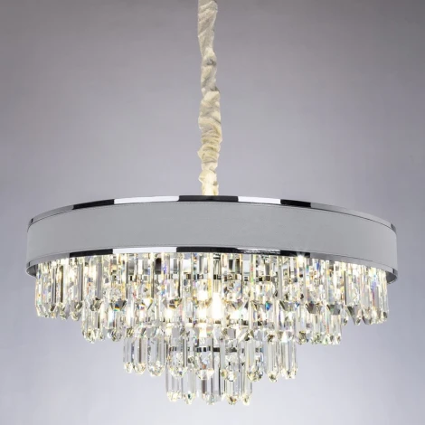 Подвесная люстра Arte Lamp Diadem A1002LM-8CC (220V, хрусталь, на цепи, круглые)