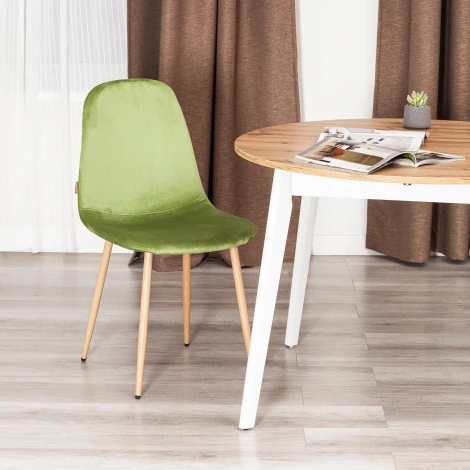 Стул Breeze/Бриз (мод. JSC-58)/2 шт. в упаковке велюр/металл, 44х53х86см, зеленый HLR54/натуральный (Комплект из 2 шт.) Tetchair 24492