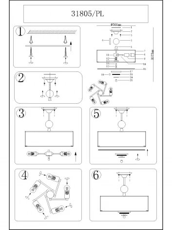 Потолочная люстра Newport 31800 31805/PL (220V, круглые)