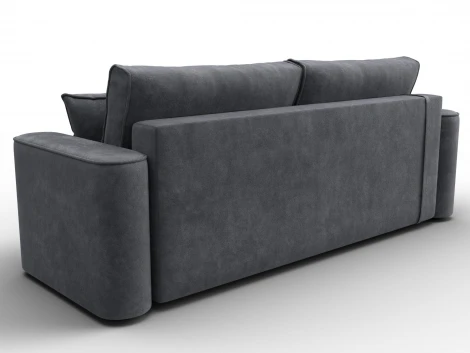 Диван прямой Лига-118 НПБ (ДСП,ЛДСП,Брус,Фанера,Велюр/Темно-серый) Лига Диванов 137068