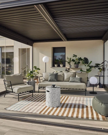 Стол уличный La Forma (ex Julia Grup) Jenell (Белый/ Цемент)