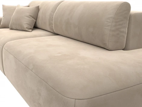 Диван прямой Лига-036 НПБ Модерн подлокотник слева (Бежевый/Велюр) Лига Диванов арт.121339L