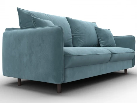 Диван прямой Лига-064 НПБ (ДСП/Дерево/Велюр/Бирюзовый) Лига Диванов 134776
