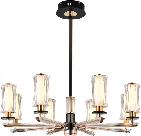 Потолочная люстра на штанге (13038/8R Black) Indigo Grandioso V000186L (регулировка яркости, LED, 220V, пульт управления)