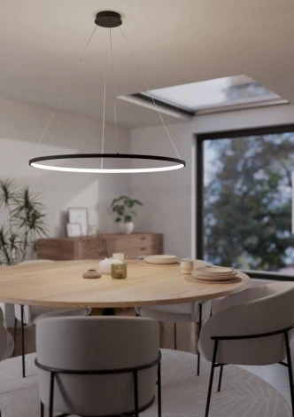 Подвесной светильник светодиодный Eglo Parruta 901637 с регул тем-ры света 40W(LED), алюминий, сталь, черный, пластик, белый