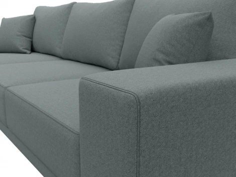 Диван угловой Льюес левый (Серый/Рогожка) Лига Диванов арт.124724L