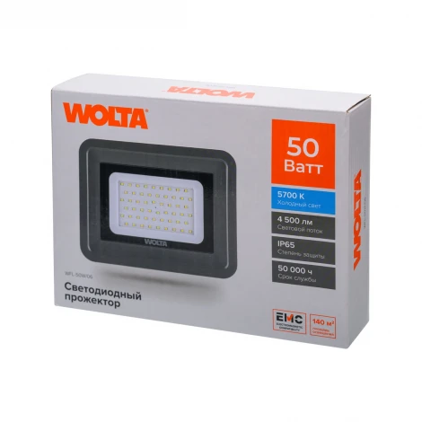Светодиодный прожектор 50Вт 5700К IP65 Wolta WFL-50W/06