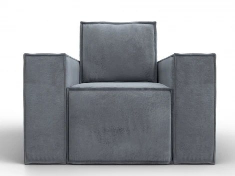 Кресло Лига-081 НПБ (ДСП,Велюр/Серый) Лига Диванов 134991