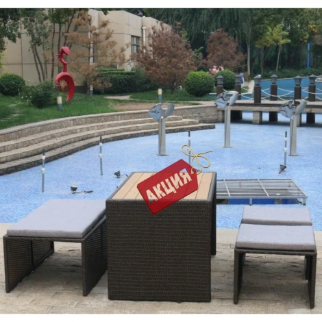 Плетеный диван-трансформер Afina S330A-W63 Brown