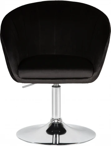 Кресло дизайнерское DOBRIN EDISON (черный велюр (1922-21)) 8600-LM 8600-LM, цвет сиденья черный (1922-21), основания хром