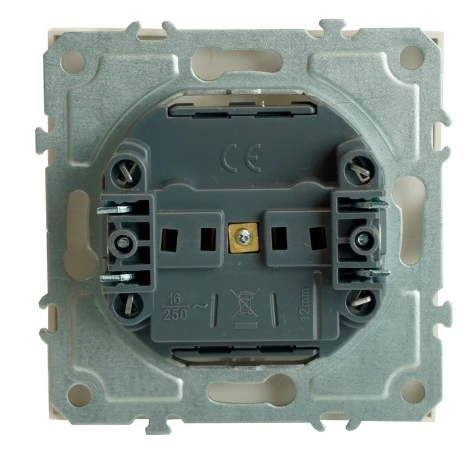 Розетка без заземления со шторками (белый фарфор, soft touch) Stekker Эмили 49876