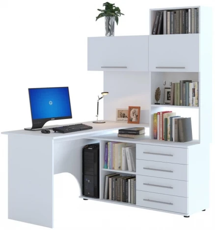 Компьютерный стол Woodville КСТ-14П белый правый 506500