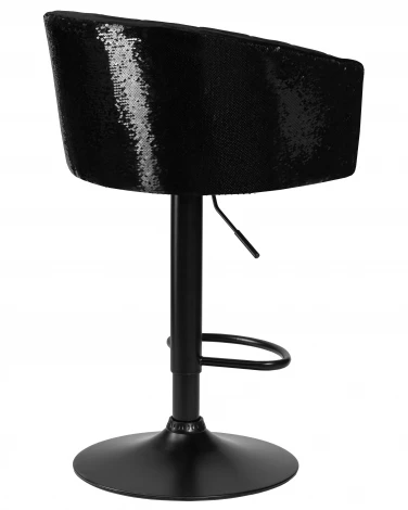 Стул барный DOBRIN DARCY BLACK SHINY (черный велюр с черно-золотыми пайетками) 5025_BlackBase_Shiny-LM SHINY, цвет сиденья черный пайетками, основания