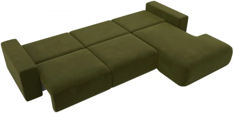 Диван угловой Лига-036 НПБ Классик Лонг правый угол (Зеленый/Микровельвет) Лига Диванов арт.121385