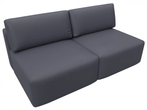 Диван прямой модульный Лига-060 НПБ (ЛДСП,Брус,Фанера/Пластик/Экокожа/Серый) Лига Диванов 130051