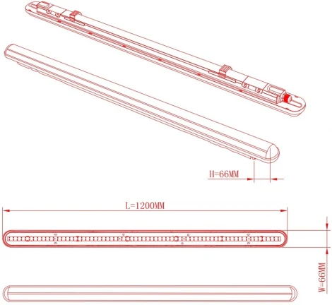 Настенно-потолочный линейный светильник светодиодный ЭРА SPP-201-1-65K-036 (220V, IP65)