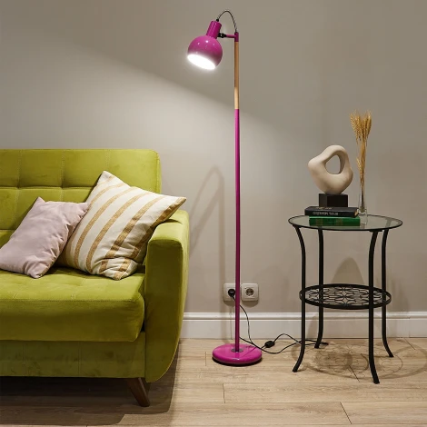 Торшер с регулировкой наклона, розовый Uniel UML-T702 E14 PINK