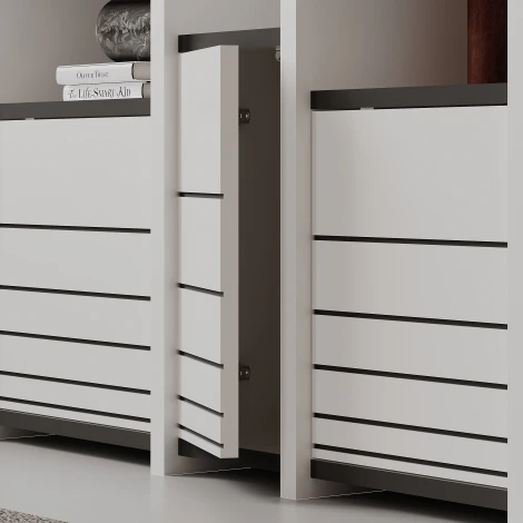 Стеллаж Прямые ARYA BOOKCASE (ЛДСП/Белый) LEVE