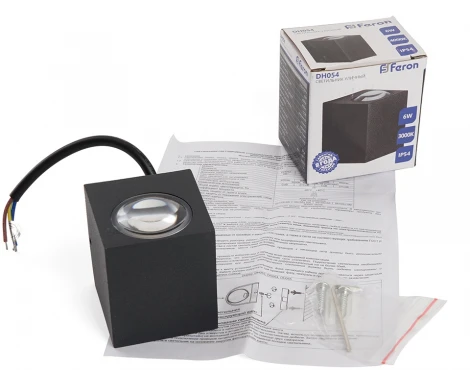Архитектурная подсветка Feron Корфу 48483 DH054, 6W, 400Lm, 3000K, черный Бостон (LED, 220V, IP54)