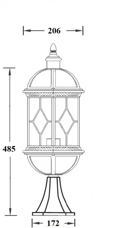 Наземный фонарь SORENTO 92604 Bl Oasis Light (220V, фонарь, IP44)