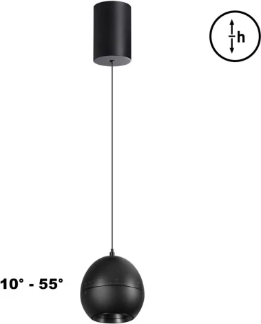 Светильник подвесной Novotech Sfero 359342 черный LED 7W 3000K 760Лм 220V (на проводе, шар)