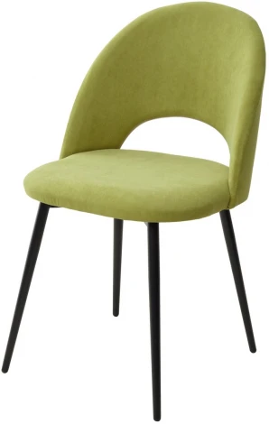 Обеденный стул M-City РАМОУНЗ, цвет фисташковый #V32, велюр/ черный каркас