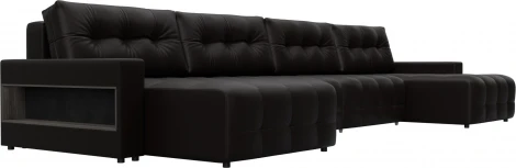 Диван п-образный с полками Лига-053 НПБ Лонг Лига Диванов (Экокожа) арт.128988