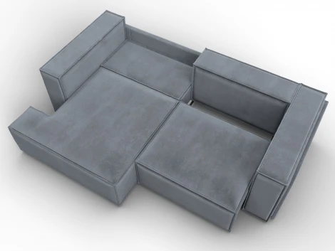 Диван угловой Лига-061 угол левый (ДСП,Брус,Фанера,Велюр/Серый) Лига Диванов 131152L