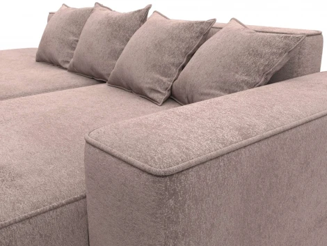 Диван угловой Лига-065 угол правый (ДСП/Пластик/Велюр/Бежевый) Лига Диванов 129807