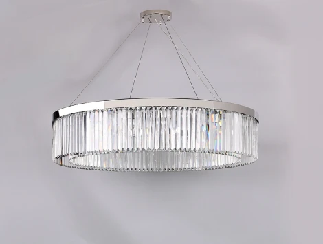 Подвесная люстра Newport 10110 10110+6/C (220V, хрусталь, на тросе, круглые)