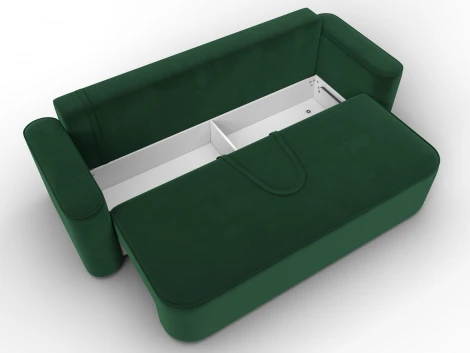 Диван прямой Лига-118 НПБ (ДСП,ЛДСП,Брус,Фанера,Велюр/Зеленый) Лига Диванов 137074