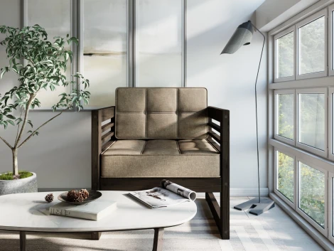 Кресло Arsko Сега венге рогожка бежевая