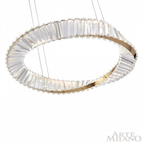 Подвесной светильник Arte Milano Venezia 318311/D600 GD (регулировка яркости, LED, 220V, хрусталь, пульт управления, на тросе, кольцо)