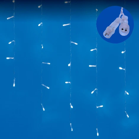 Бахрома светодиодная со статическим свечением, 6м. соединяемая, 200 светодиодов, белый свет Uniel ULD-B6007-200/STK WHITE IP44